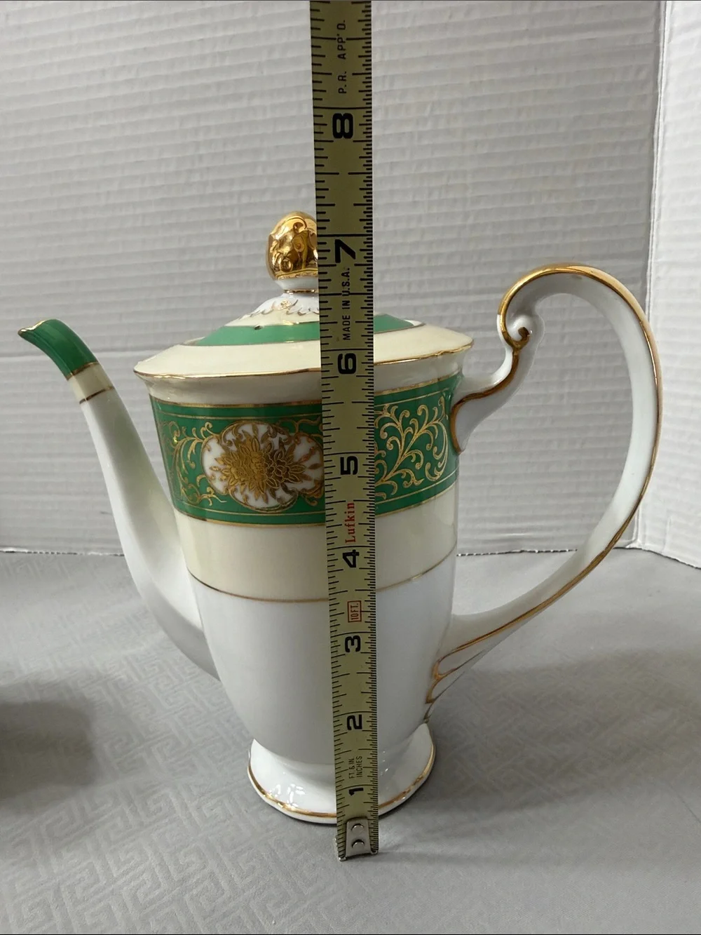 Vintage Albion China Porcelain Coffee/Tea 3 Pc Service Emerald Green Gold Japan